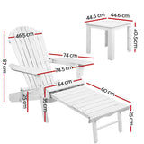 Perenjori Adirondack Chair Set, 3 piece, White