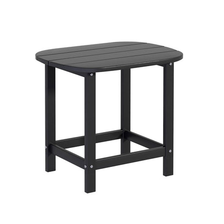 Normanville HDPE Outdoor Side Table, Black