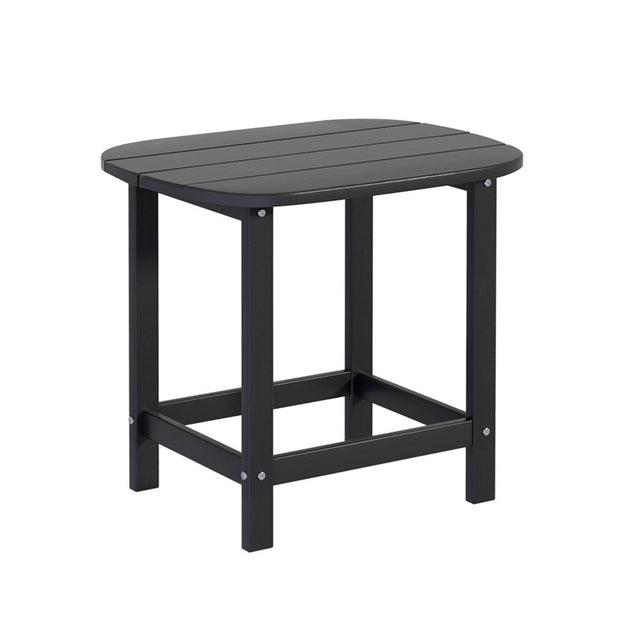 Normanville HDPE Outdoor Side Table, Black