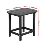 Normanville HDPE Outdoor Side Table, Black