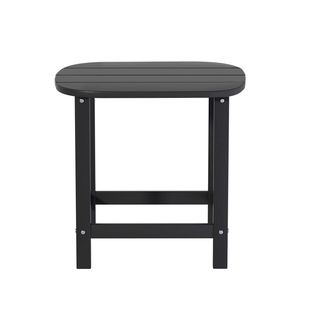 Normanville HDPE Outdoor Side Table, Black