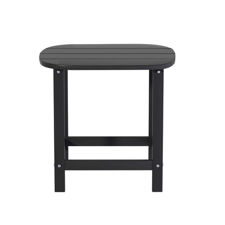 Normanville HDPE Outdoor Side Table, Black