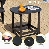 Normanville HDPE Outdoor Side Table, Black