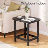 Normanville HDPE Outdoor Side Table, Black