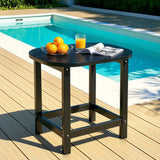 Normanville HDPE Outdoor Side Table, Black