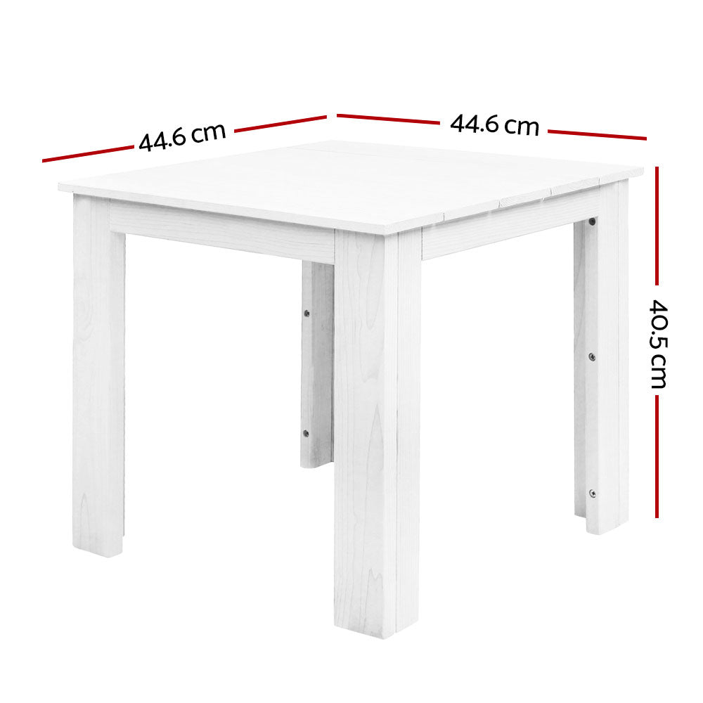 Gardeon Outdoor Coffee Side Table — Eco-Friendly Timber, Water-Based Paint, White — Allure Home Collections