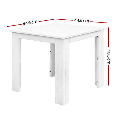 Gardeon Outdoor Coffee Side Table — Eco-Friendly Timber, Water-Based Paint, White — Allure Home Collections
