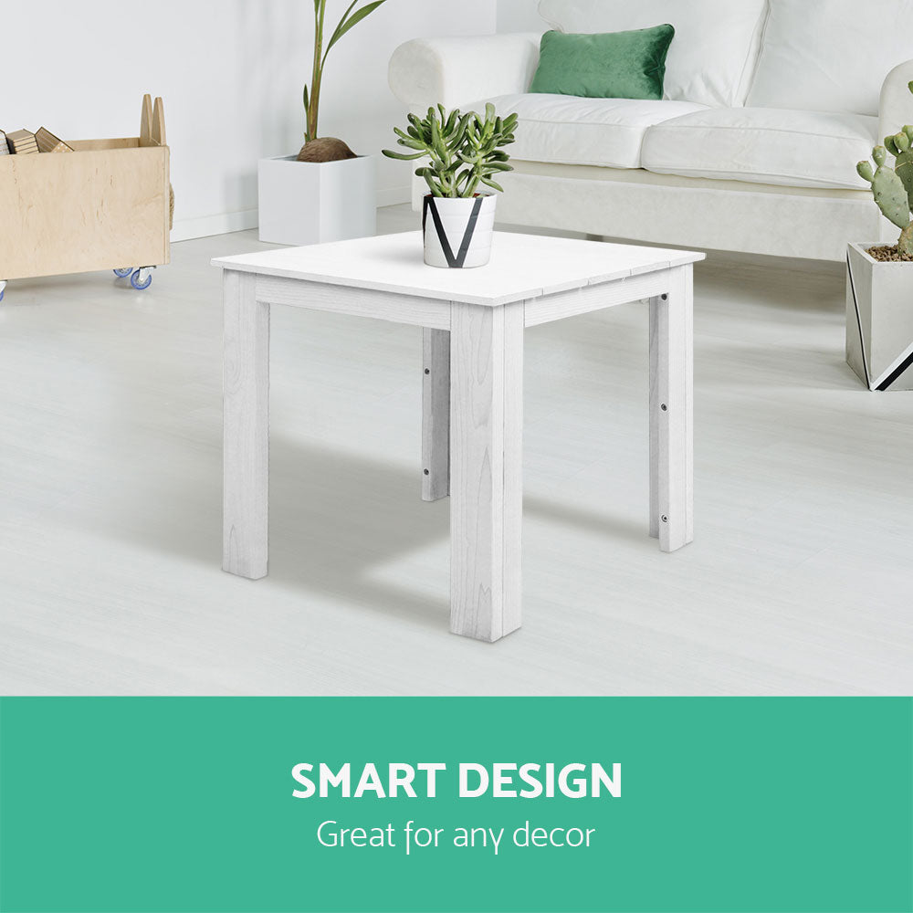 Gardeon Outdoor Coffee Side Table — Eco-Friendly Timber, Water-Based Paint, White — Allure Home Collections