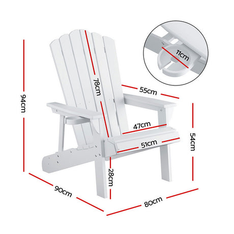 Shoalhaven Heads Adirondack Chair, White