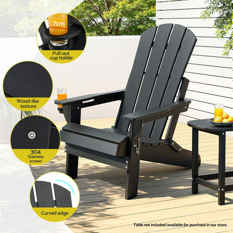 Moruya Adirondack Chair, Black image 5