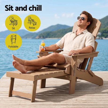 Narrawallee Folding Adirondack Chair, Khaki