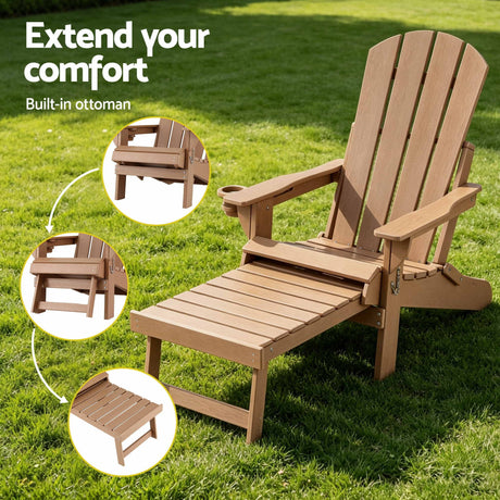 Narrawallee Folding Adirondack Chair, Khaki