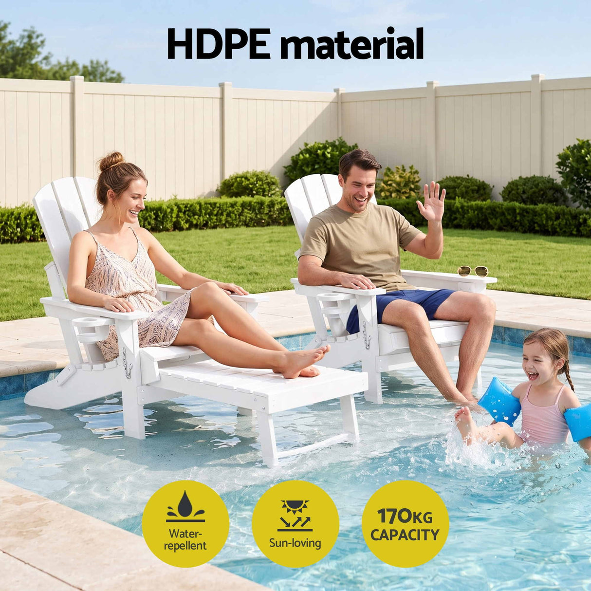 Warilla Folding Adirondack Chair White image 5