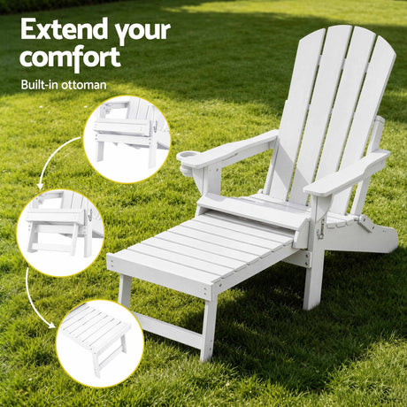 Warilla Folding Adirondack Chair White image 6
