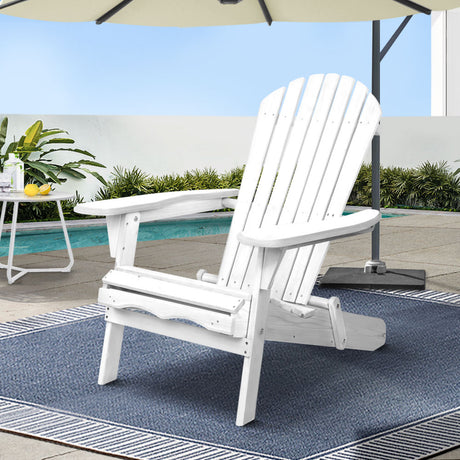 Tannum white timber beach chair in an outdoor setting