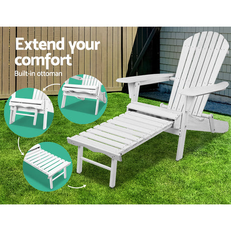 Mackay Beach Chair, White Timber