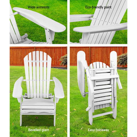 Mackay Beach Chair, White Timber