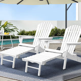 Gardeon 2 Piece Adirondack Outdoor Chairs Wood Foldable with Footstool — Allure Home Collections