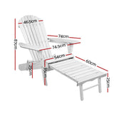Gardeon 2 Piece Adirondack Outdoor Chairs Wood Foldable with Footstool — Allure Home Collections