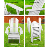 Gardeon 2 Piece Adirondack Outdoor Chairs Wood Foldable with Footstool — Allure Home Collections