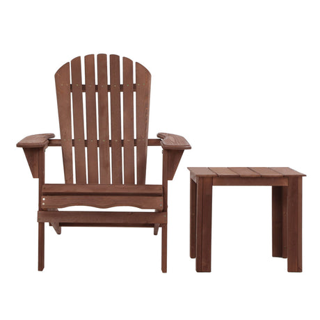 Cannonvale 3 Piece Beach Chair Set, Brown Timber