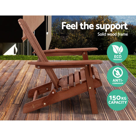 Cannonvale 3 Piece Beach Chair Set, Brown Timber