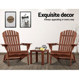 Sandstone Adirondack Chair Set, 3 piece, Brown