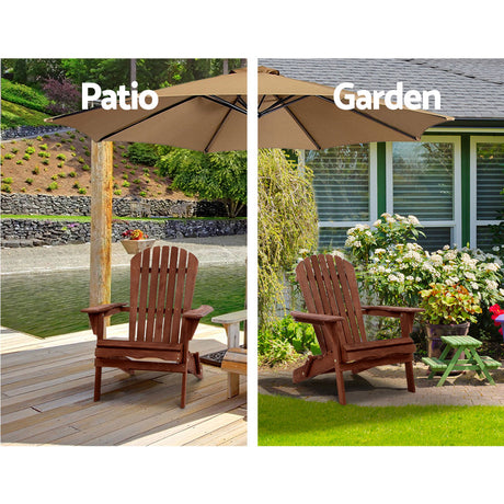 Cannonvale 3 Piece Beach Chair Set, Brown Timber