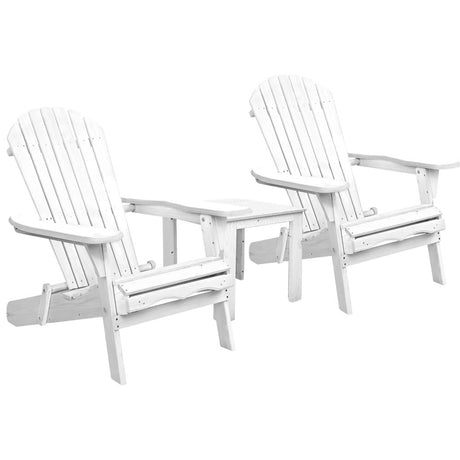 Cannonvale white timber beach chair set in an outdoor setting
