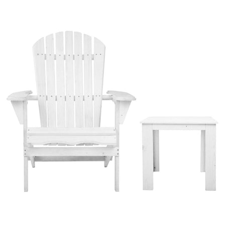 Cannonvale 3 Piece Beach Chair Set, White Timber