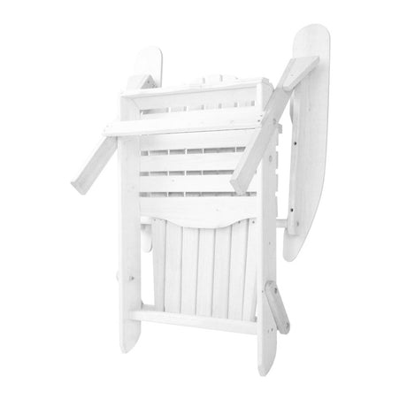 Cannonvale 3 Piece Beach Chair Set, White Timber