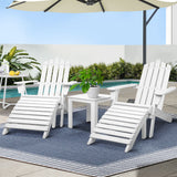 Gardeon 5 Piece Adirondack Outdoor Table and Chairs Set Wooden White — Allure Home Collections