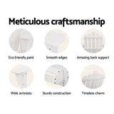 Gardeon 5 Piece Adirondack Outdoor Table and Chairs Set Wooden White — Allure Home Collections