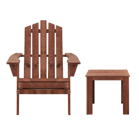 Shute Harbour 3 Piece Beach Chair Set, Brown Timber