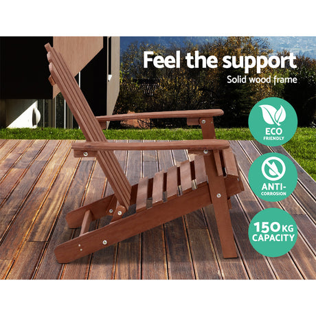 Shute Harbour 3 Piece Beach Chair Set, Brown Timber