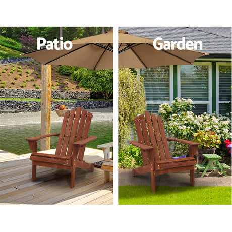 Shute Harbour 3 Piece Beach Chair Set, Brown Timber