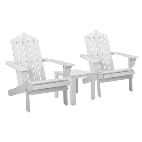 Shute Harbour white timber beach chair set in an outdoor setting