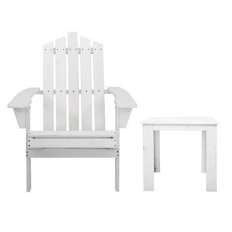 Shute Harbour 3 Piece Beach Chair Set, White Timber