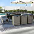 Gardeon 11 Piece Outdoor Wicker Dining Set 10 Seater Grey — Allure Home Collections
