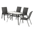 Gardeon 5 Piece Outdoor Bistro Dining Set Table and Chairs Black — Allure Home Collections