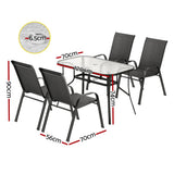 Gardeon 5 Piece Outdoor Bistro Dining Set Table and Chairs Black — Allure Home Collections