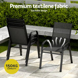 Gardeon 5 Piece Outdoor Bistro Dining Set Table and Chairs Black — Allure Home Collections