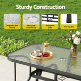 Gardeon 5 Piece Outdoor Bistro Dining Set Table and Chairs Black — Allure Home Collections