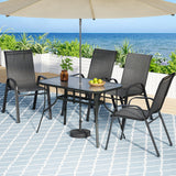 Gardeon 5 Piece Outdoor Bistro Dining Set Table and Chairs Black — Allure Home Collections