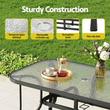 Gardeon 5 Piece Outdoor Mesh Dining Set Table and Chairs Grey — Allure Home Collections