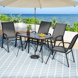 Gardeon 5 Piece Outdoor Mesh Dining Set Table and Chairs Grey — Allure Home Collections