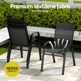 Gardeon 7 Piece Outdoor Bistro Dining Set Table and Chairs Black — Allure Home Collections