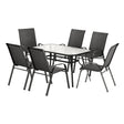 Gardeon 7 Piece Outdoor Mesh Dining Set Table and Chairs Black — Allure Home Collections
