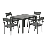 Gardeon 5 Piece Outdoor Aluminium Extendable Dining Set Black — Allure Home Collections