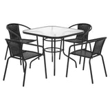 Gardeon 5 Piece Indoor and Outdoor Steel Dining Set Stackable Chairs and Table — Allure Home Collections